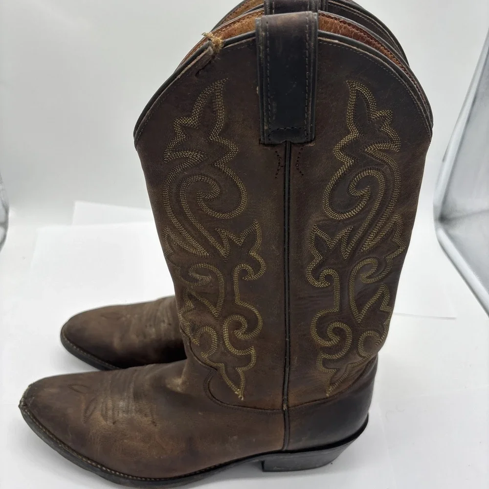 Justin Brown Embroidered Cowboy  Festival Boots Size 5.5 Mexican Men's 6.5/7